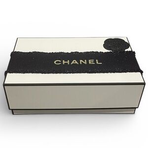 CHANEL Gift Box with Ribbon, Camellia & Tissue Paper | 9” x 6” x 3”
